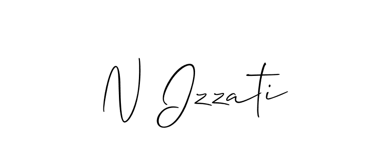 Also we have N Izzati name is the best signature style. Create professional handwritten signature collection using Allison_Script autograph style. N Izzati signature style 2 images and pictures png