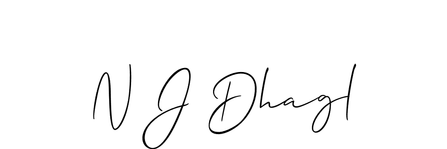 Create a beautiful signature design for name N J Dhagl. With this signature (Allison_Script) fonts, you can make a handwritten signature for free. N J Dhagl signature style 2 images and pictures png