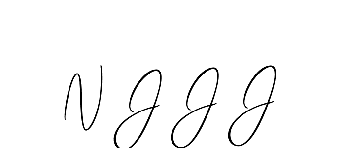 Make a beautiful signature design for name N J J J. With this signature (Allison_Script) style, you can create a handwritten signature for free. N J J J signature style 2 images and pictures png