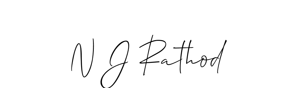 Use a signature maker to create a handwritten signature online. With this signature software, you can design (Allison_Script) your own signature for name N J Rathod. N J Rathod signature style 2 images and pictures png