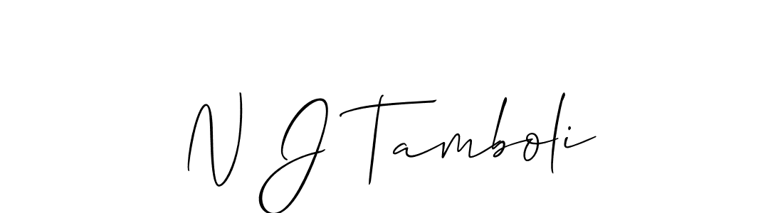 It looks lik you need a new signature style for name N J Tamboli. Design unique handwritten (Allison_Script) signature with our free signature maker in just a few clicks. N J Tamboli signature style 2 images and pictures png