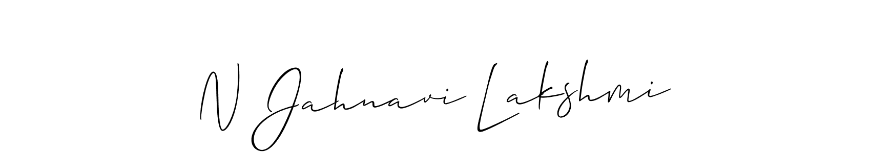 Create a beautiful signature design for name N Jahnavi Lakshmi. With this signature (Allison_Script) fonts, you can make a handwritten signature for free. N Jahnavi Lakshmi signature style 2 images and pictures png