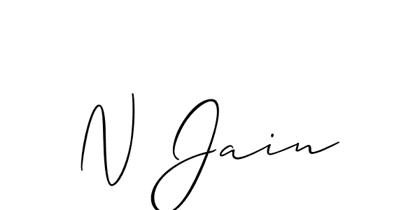 Create a beautiful signature design for name N Jain. With this signature (Allison_Script) fonts, you can make a handwritten signature for free. N Jain signature style 2 images and pictures png