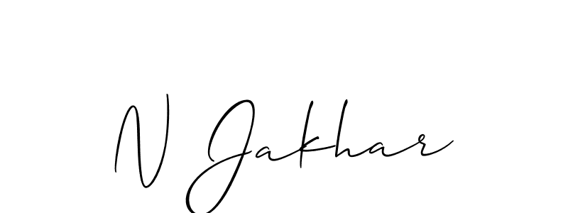 The best way (Allison_Script) to make a short signature is to pick only two or three words in your name. The name N Jakhar include a total of six letters. For converting this name. N Jakhar signature style 2 images and pictures png