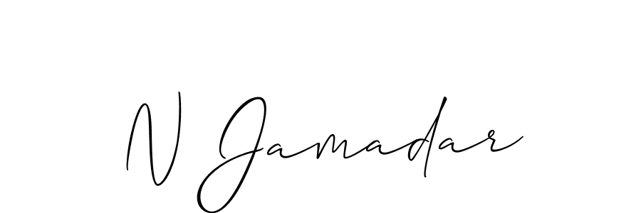 Use a signature maker to create a handwritten signature online. With this signature software, you can design (Allison_Script) your own signature for name N Jamadar. N Jamadar signature style 2 images and pictures png