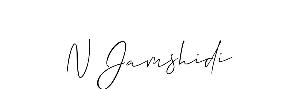 Also You can easily find your signature by using the search form. We will create N Jamshidi name handwritten signature images for you free of cost using Allison_Script sign style. N Jamshidi signature style 2 images and pictures png