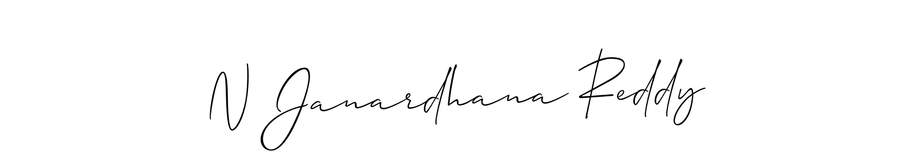 Make a short N Janardhana Reddy signature style. Manage your documents anywhere anytime using Allison_Script. Create and add eSignatures, submit forms, share and send files easily. N Janardhana Reddy signature style 2 images and pictures png