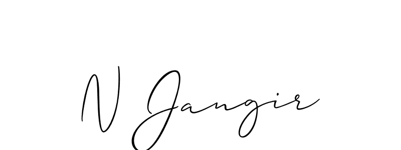 How to Draw N Jangir signature style? Allison_Script is a latest design signature styles for name N Jangir. N Jangir signature style 2 images and pictures png