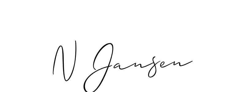 It looks lik you need a new signature style for name N Jansen. Design unique handwritten (Allison_Script) signature with our free signature maker in just a few clicks. N Jansen signature style 2 images and pictures png