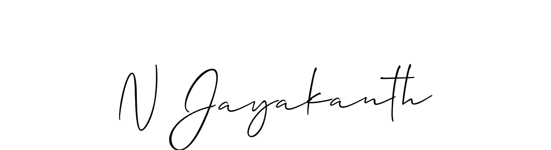 Create a beautiful signature design for name N Jayakanth. With this signature (Allison_Script) fonts, you can make a handwritten signature for free. N Jayakanth signature style 2 images and pictures png