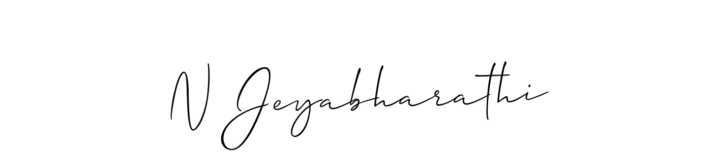 Also we have N Jeyabharathi name is the best signature style. Create professional handwritten signature collection using Allison_Script autograph style. N Jeyabharathi signature style 2 images and pictures png