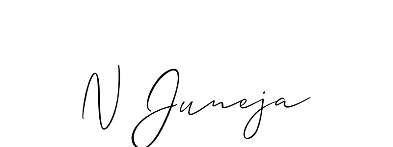 Best and Professional Signature Style for N Juneja. Allison_Script Best Signature Style Collection. N Juneja signature style 2 images and pictures png