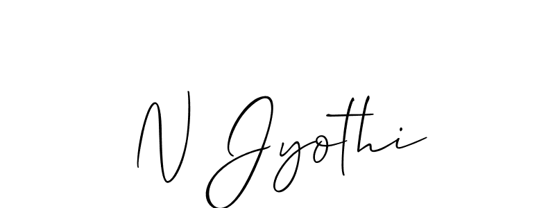 Use a signature maker to create a handwritten signature online. With this signature software, you can design (Allison_Script) your own signature for name N Jyothi. N Jyothi signature style 2 images and pictures png