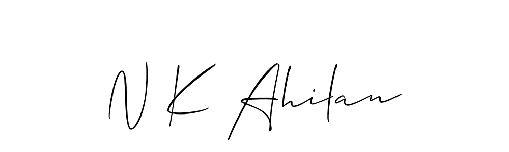 Make a beautiful signature design for name N K Ahilan. Use this online signature maker to create a handwritten signature for free. N K Ahilan signature style 2 images and pictures png