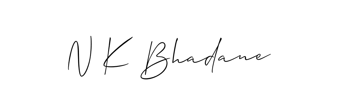 Also we have N K Bhadane name is the best signature style. Create professional handwritten signature collection using Allison_Script autograph style. N K Bhadane signature style 2 images and pictures png