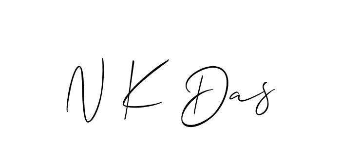 Allison_Script is a professional signature style that is perfect for those who want to add a touch of class to their signature. It is also a great choice for those who want to make their signature more unique. Get N K Das name to fancy signature for free. N K Das signature style 2 images and pictures png