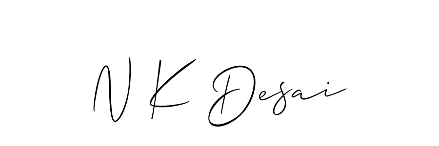 Similarly Allison_Script is the best handwritten signature design. Signature creator online .You can use it as an online autograph creator for name N K Desai. N K Desai signature style 2 images and pictures png