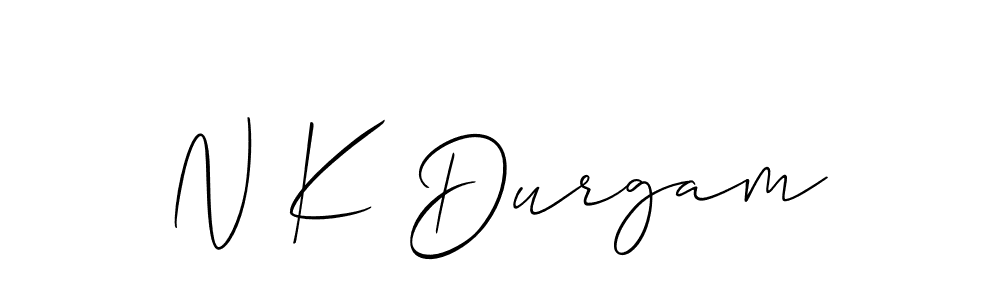 How to make N K Durgam name signature. Use Allison_Script style for creating short signs online. This is the latest handwritten sign. N K Durgam signature style 2 images and pictures png