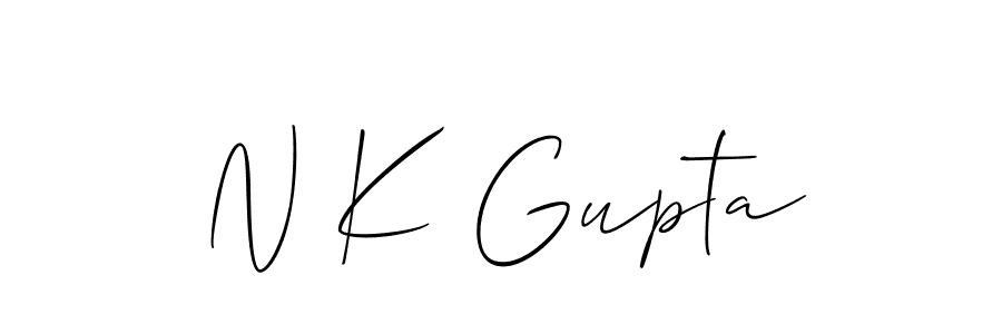 Use a signature maker to create a handwritten signature online. With this signature software, you can design (Allison_Script) your own signature for name N K Gupta. N K Gupta signature style 2 images and pictures png