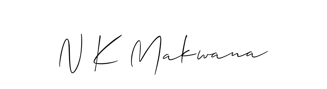 Use a signature maker to create a handwritten signature online. With this signature software, you can design (Allison_Script) your own signature for name N K Makwana. N K Makwana signature style 2 images and pictures png