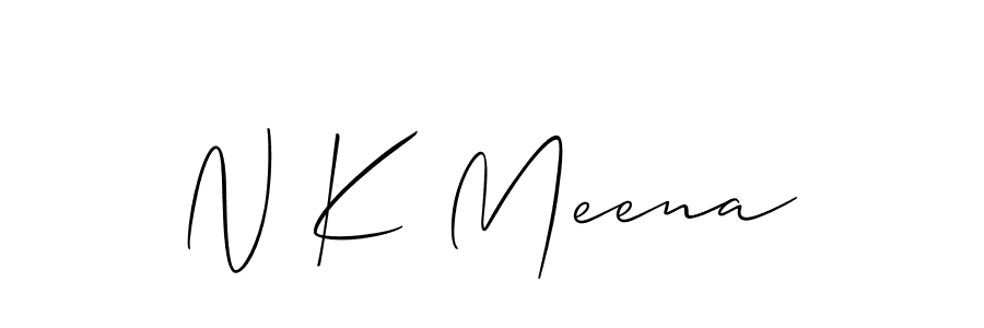 Use a signature maker to create a handwritten signature online. With this signature software, you can design (Allison_Script) your own signature for name N K Meena. N K Meena signature style 2 images and pictures png