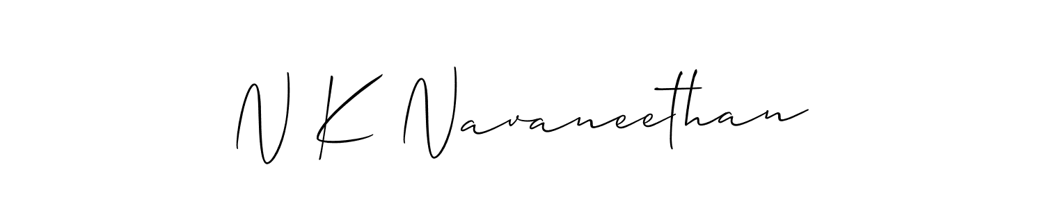 Make a beautiful signature design for name N K Navaneethan. With this signature (Allison_Script) style, you can create a handwritten signature for free. N K Navaneethan signature style 2 images and pictures png