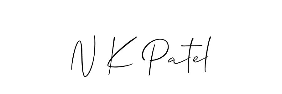 How to Draw N K Patel signature style? Allison_Script is a latest design signature styles for name N K Patel. N K Patel signature style 2 images and pictures png