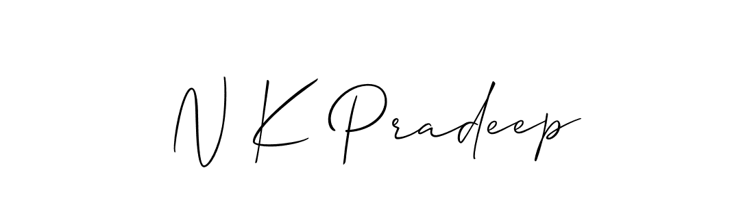 Design your own signature with our free online signature maker. With this signature software, you can create a handwritten (Allison_Script) signature for name N K Pradeep. N K Pradeep signature style 2 images and pictures png