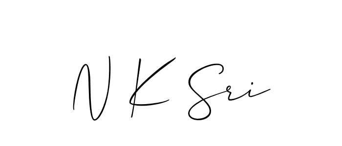 The best way (Allison_Script) to make a short signature is to pick only two or three words in your name. The name N K Sri include a total of six letters. For converting this name. N K Sri signature style 2 images and pictures png