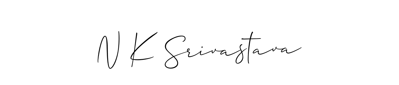 Make a beautiful signature design for name N K Srivastava. With this signature (Allison_Script) style, you can create a handwritten signature for free. N K Srivastava signature style 2 images and pictures png