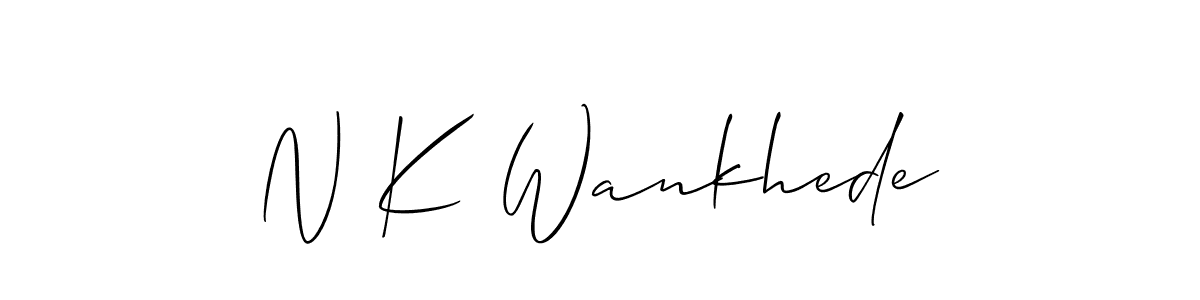 You should practise on your own different ways (Allison_Script) to write your name (N K Wankhede) in signature. don't let someone else do it for you. N K Wankhede signature style 2 images and pictures png