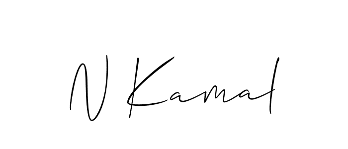 Make a beautiful signature design for name N Kamal. With this signature (Allison_Script) style, you can create a handwritten signature for free. N Kamal signature style 2 images and pictures png