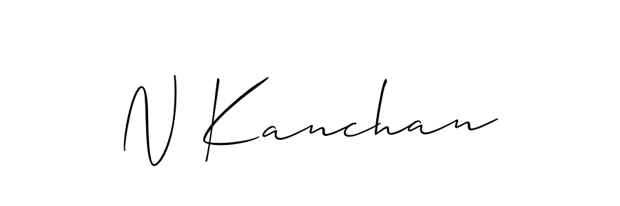 Design your own signature with our free online signature maker. With this signature software, you can create a handwritten (Allison_Script) signature for name N Kanchan. N Kanchan signature style 2 images and pictures png