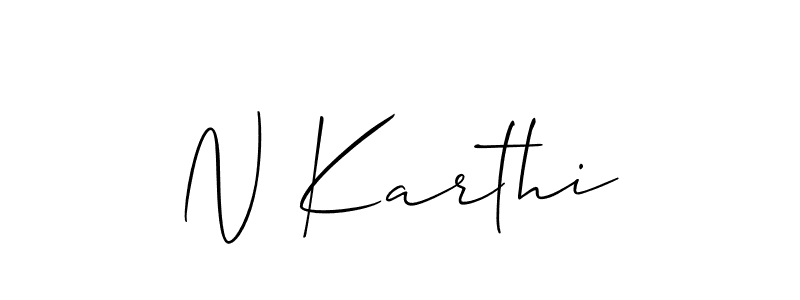 You should practise on your own different ways (Allison_Script) to write your name (N Karthi) in signature. don't let someone else do it for you. N Karthi signature style 2 images and pictures png