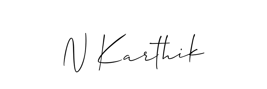 Design your own signature with our free online signature maker. With this signature software, you can create a handwritten (Allison_Script) signature for name N Karthik. N Karthik signature style 2 images and pictures png