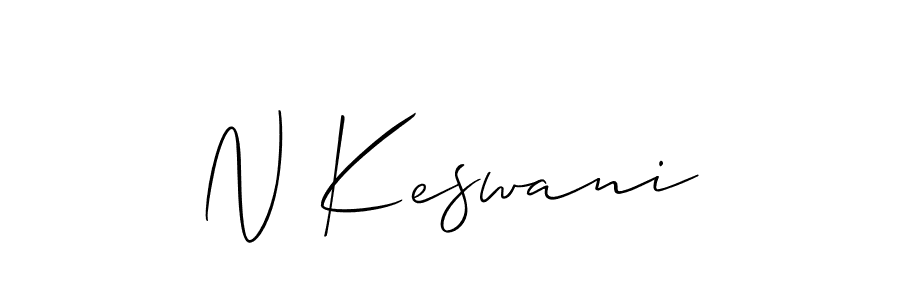 How to make N Keswani signature? Allison_Script is a professional autograph style. Create handwritten signature for N Keswani name. N Keswani signature style 2 images and pictures png