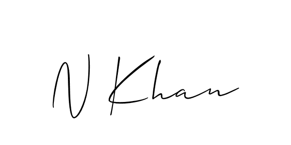 Use a signature maker to create a handwritten signature online. With this signature software, you can design (Allison_Script) your own signature for name N Khan. N Khan signature style 2 images and pictures png