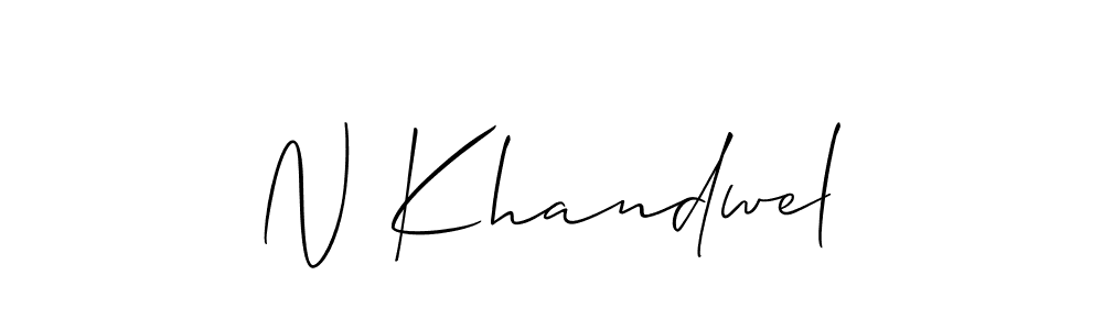 Make a beautiful signature design for name N Khandwel. With this signature (Allison_Script) style, you can create a handwritten signature for free. N Khandwel signature style 2 images and pictures png