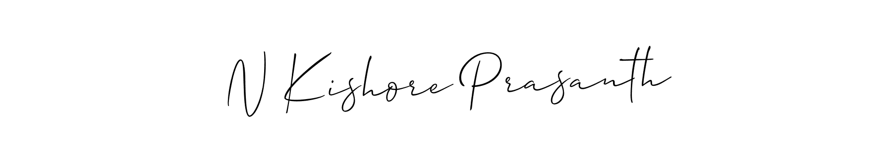 Use a signature maker to create a handwritten signature online. With this signature software, you can design (Allison_Script) your own signature for name N Kishore Prasanth. N Kishore Prasanth signature style 2 images and pictures png