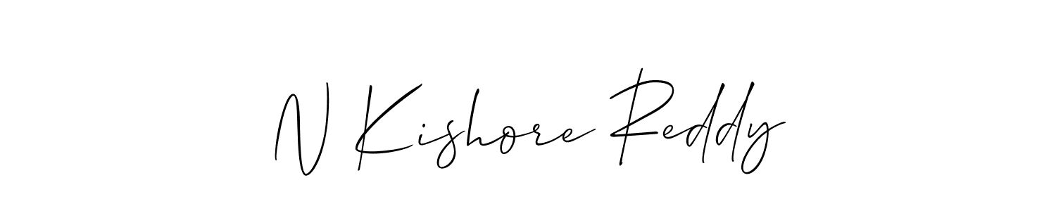 Design your own signature with our free online signature maker. With this signature software, you can create a handwritten (Allison_Script) signature for name N Kishore Reddy. N Kishore Reddy signature style 2 images and pictures png