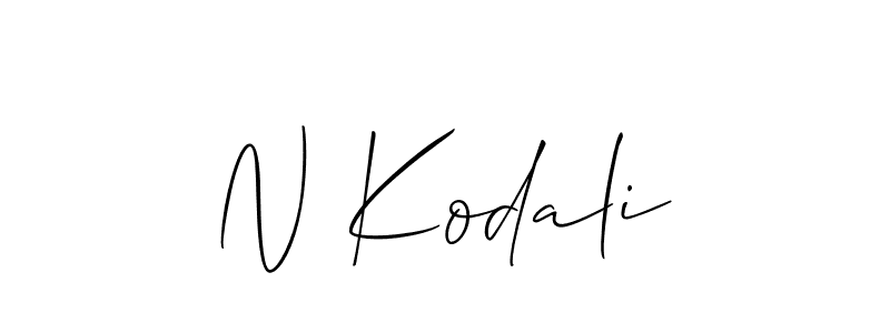 Also we have N Kodali name is the best signature style. Create professional handwritten signature collection using Allison_Script autograph style. N Kodali signature style 2 images and pictures png