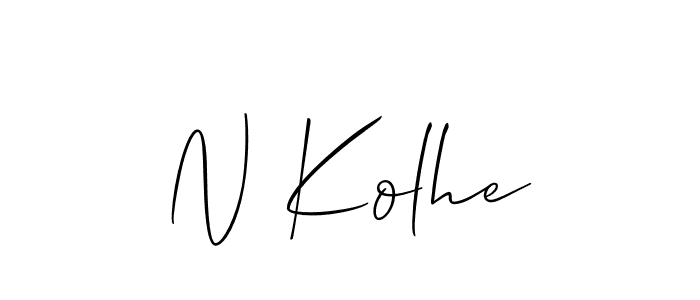 Create a beautiful signature design for name N Kolhe. With this signature (Allison_Script) fonts, you can make a handwritten signature for free. N Kolhe signature style 2 images and pictures png