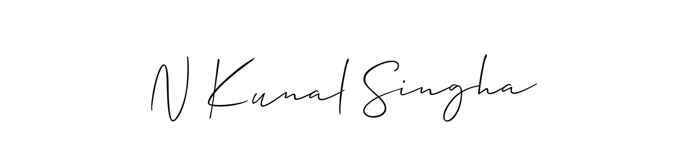 The best way (Allison_Script) to make a short signature is to pick only two or three words in your name. The name N Kunal Singha include a total of six letters. For converting this name. N Kunal Singha signature style 2 images and pictures png