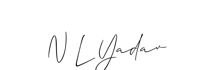 Create a beautiful signature design for name N L Yadav. With this signature (Allison_Script) fonts, you can make a handwritten signature for free. N L Yadav signature style 2 images and pictures png
