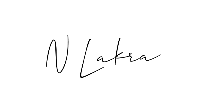 You should practise on your own different ways (Allison_Script) to write your name (N Lakra) in signature. don't let someone else do it for you. N Lakra signature style 2 images and pictures png