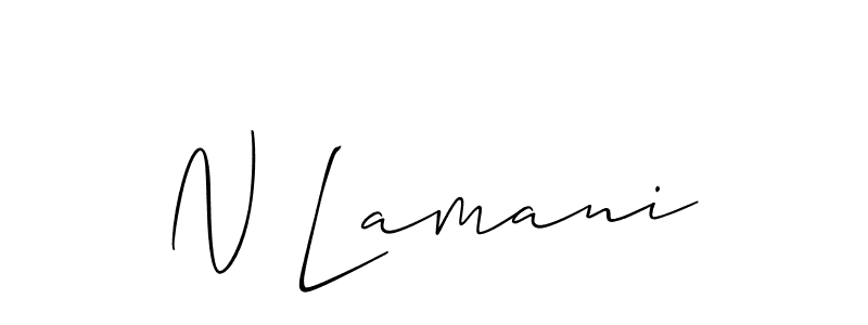 Design your own signature with our free online signature maker. With this signature software, you can create a handwritten (Allison_Script) signature for name N Lamani. N Lamani signature style 2 images and pictures png