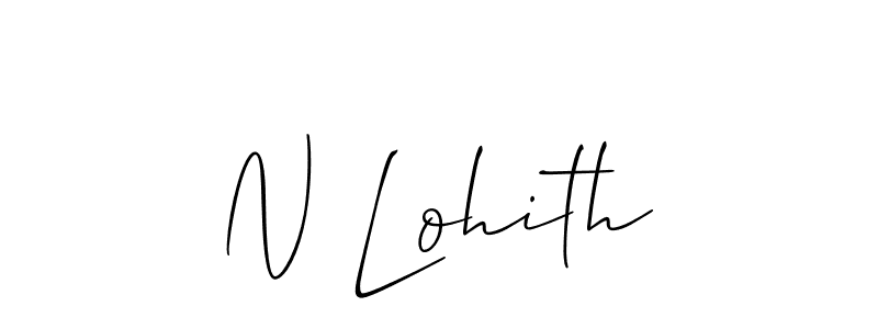 You should practise on your own different ways (Allison_Script) to write your name (N Lohith) in signature. don't let someone else do it for you. N Lohith signature style 2 images and pictures png