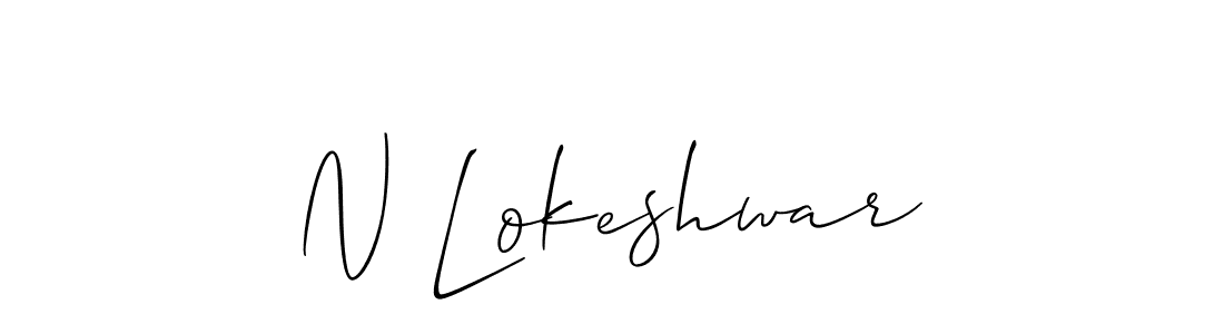 How to make N Lokeshwar name signature. Use Allison_Script style for creating short signs online. This is the latest handwritten sign. N Lokeshwar signature style 2 images and pictures png