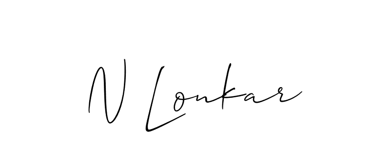 if you are searching for the best signature style for your name N Lonkar. so please give up your signature search. here we have designed multiple signature styles  using Allison_Script. N Lonkar signature style 2 images and pictures png
