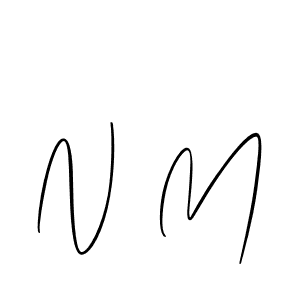 Make a beautiful signature design for name N M. Use this online signature maker to create a handwritten signature for free. N M signature style 2 images and pictures png